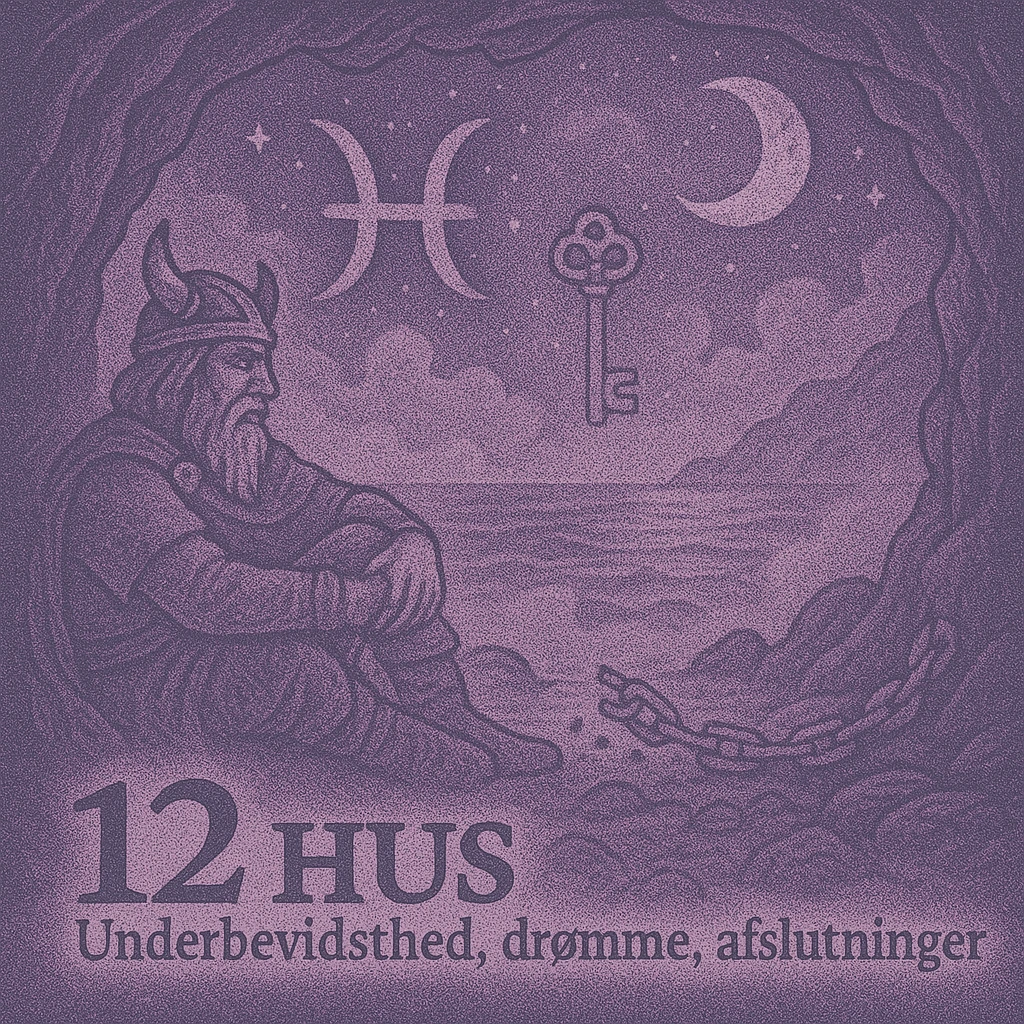 Illustration af 12. hus i astrologi - Spiritualitet, det ubevidste og transcendens