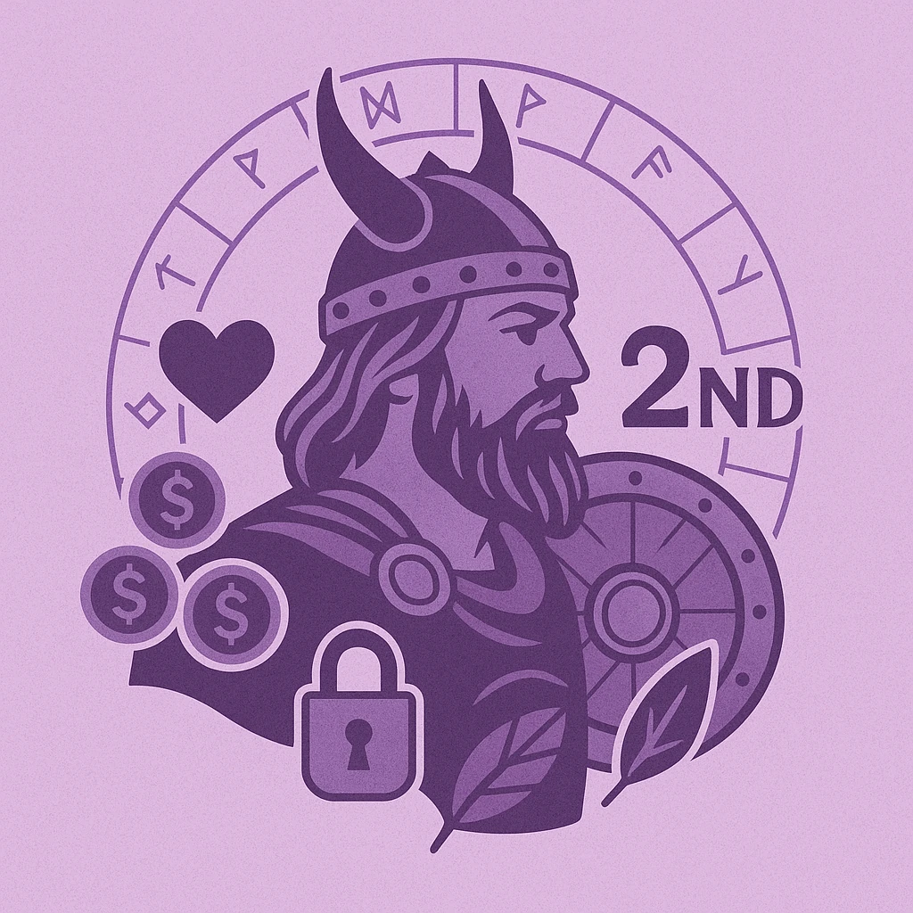 Illustration af 2. hus i astrologi - Penge, værdier og selvværd