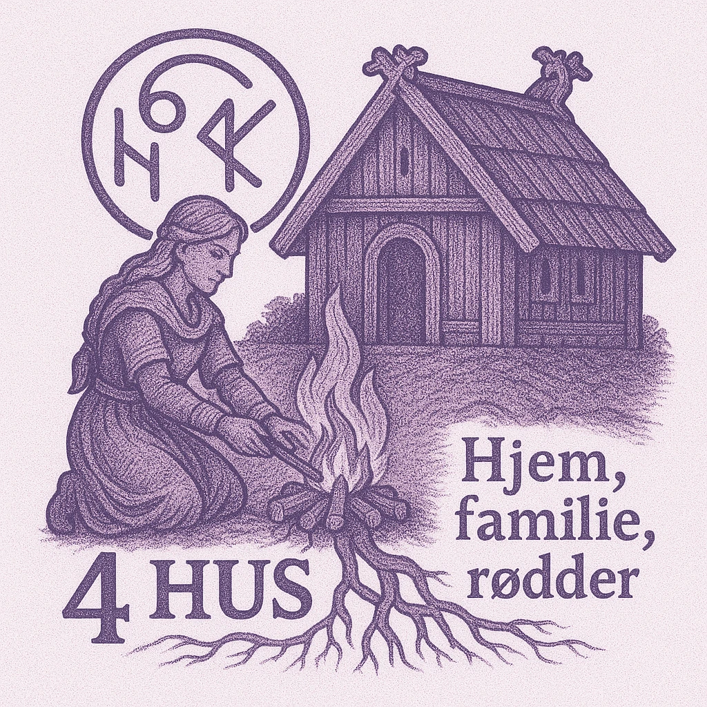 Illustration af 4. hus i astrologi - Hjem, familie og følelsesmæssige rødder