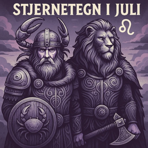 Illustration af Stjernetegn i Juli: Krebsen og Løven
