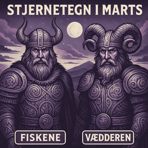Illustration af Stjernetegn i Marts: Fiskene og Vædderen