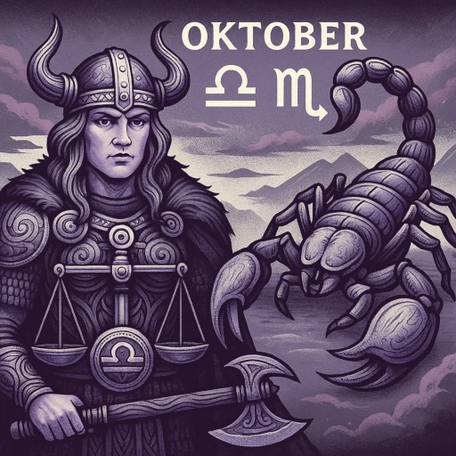 Illustration af Stjernetegn i Oktober: Vægten og Skorpionen