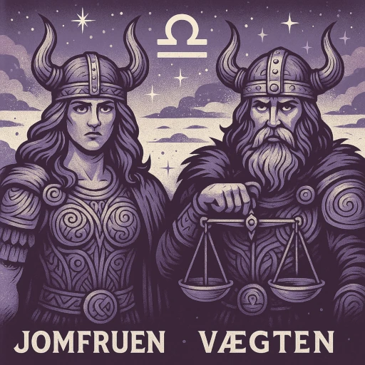 Illustration af Stjernetegn i September: Jomfruen og Vægten